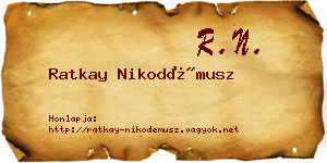 Ratkay Nikodémusz névjegykártya